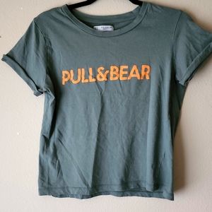 PULL & BEAR Cropped Tee, Size M